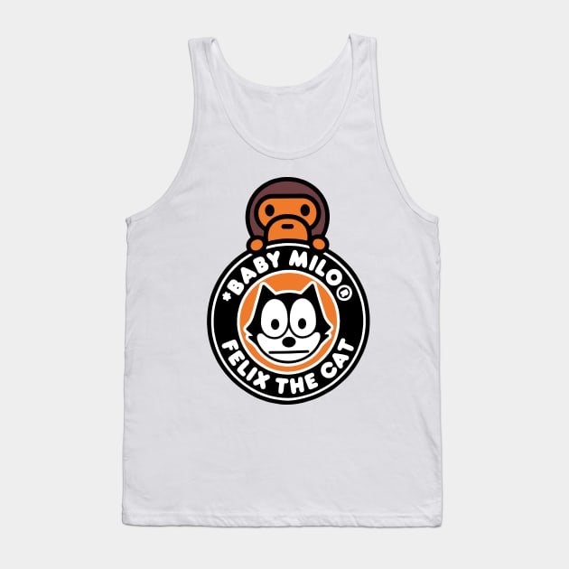 Baby milo the cat art retro Tank Top by skeleton sitting chained